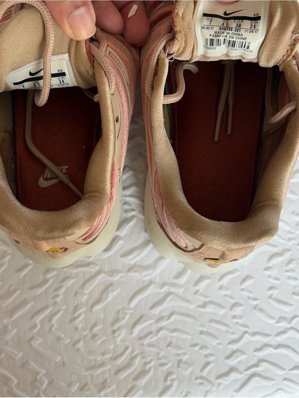 Nike Air Max Plus LX Velvet Dusty Peach Pink Beige AH6788-201 Women's Size 7 - Picture 7 of 9